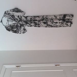 Black and white maxi dress, rayon